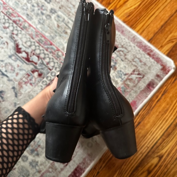Black Leatherette Buckle Coven StrangeCvlt Boots - Picture 7 of 7